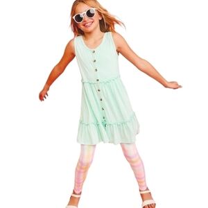 FabKids Garden Party Ruffle Dress Mint Green Girls Sz NWT